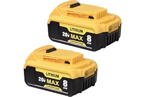 ovevevovel 2-Pack 8.0Ah Replace Battery for Dewalt Compatible with Dewalt 20V Max Batteries DCB205-2 DCB206 DCB204 DCB203 DCB208 Apply to Dewalt Cordless Power Tools