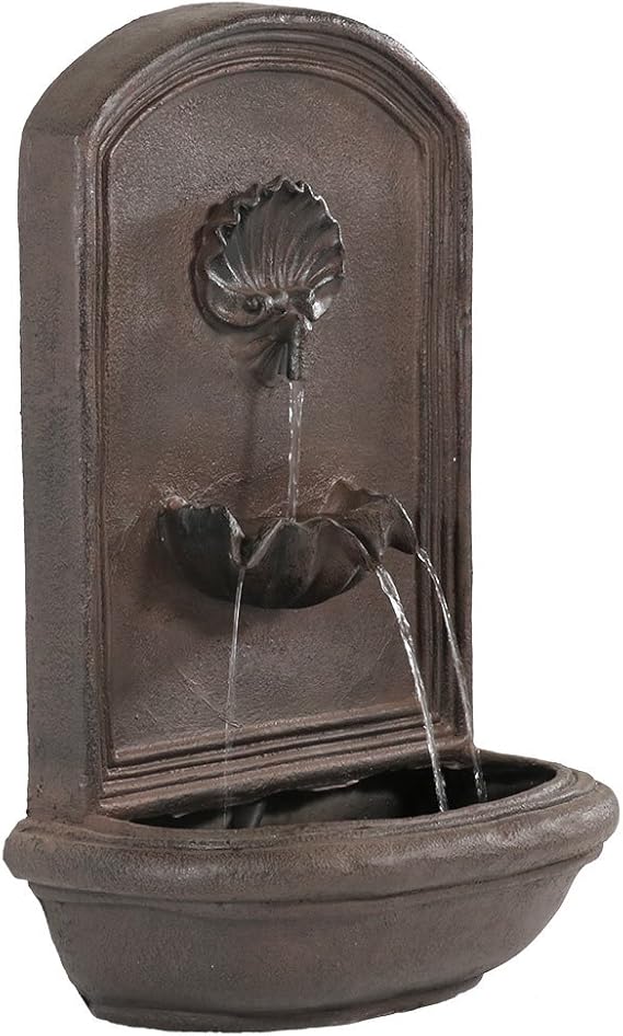 Seaside Outdoor Solar Wall FountainIron Finish Amazon.co.uk Garden