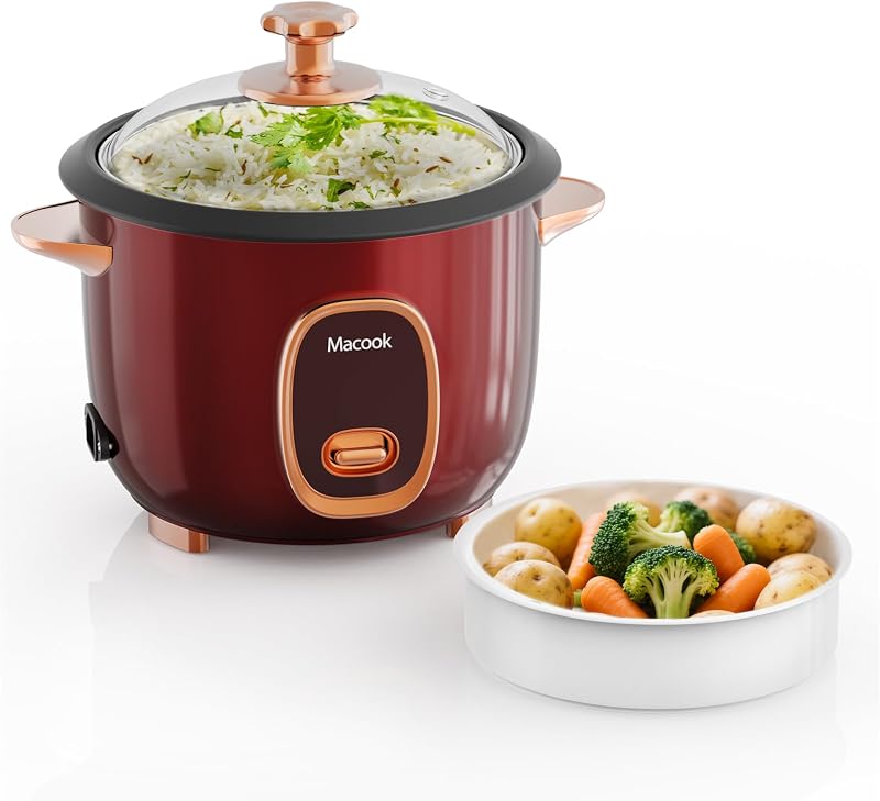 Macook Rice Cooker & Steamer 5 Cups 1L One-Touch Auto Keep-Warm UK Plug