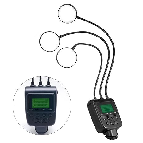 Mcoplus ML-3D LED de ajuste de ángulo arbitrario GN21 Macro Flash ...