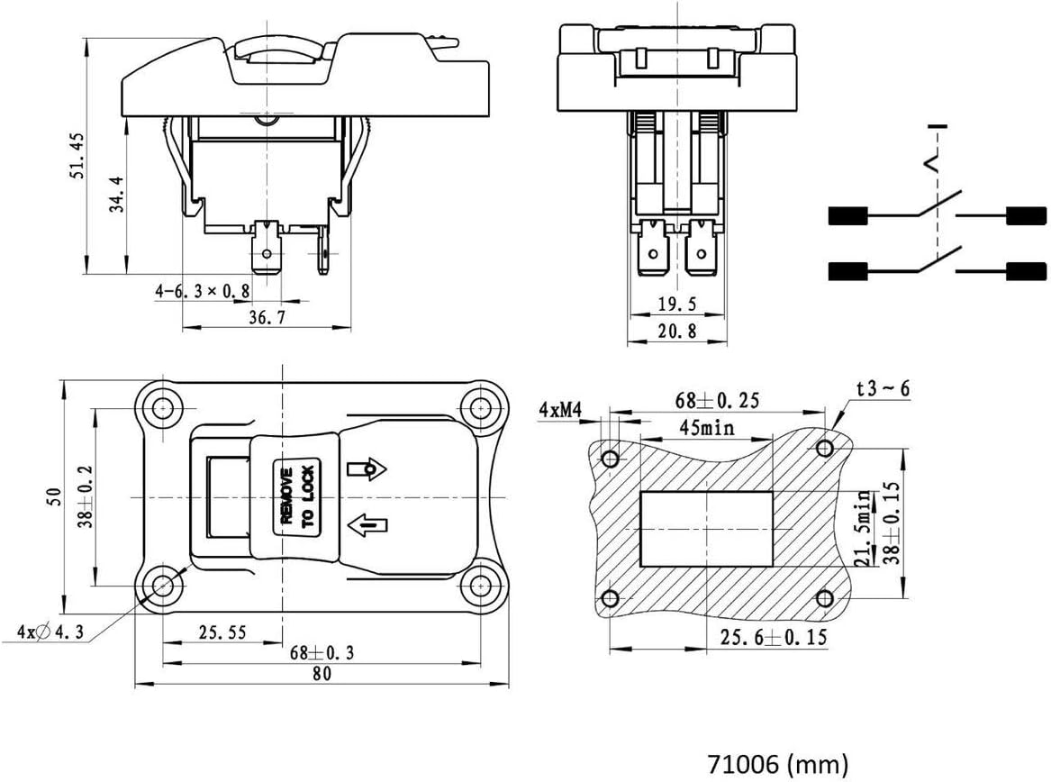 POWERTEC 71006 Safety Locking Switch - - 
