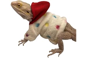 KUNBIUH Lizard Clothes for Bearded Dragons Handmade Cloth Material Hoodies Sweater Coat Reptile Apparel Costume Skin Protecti