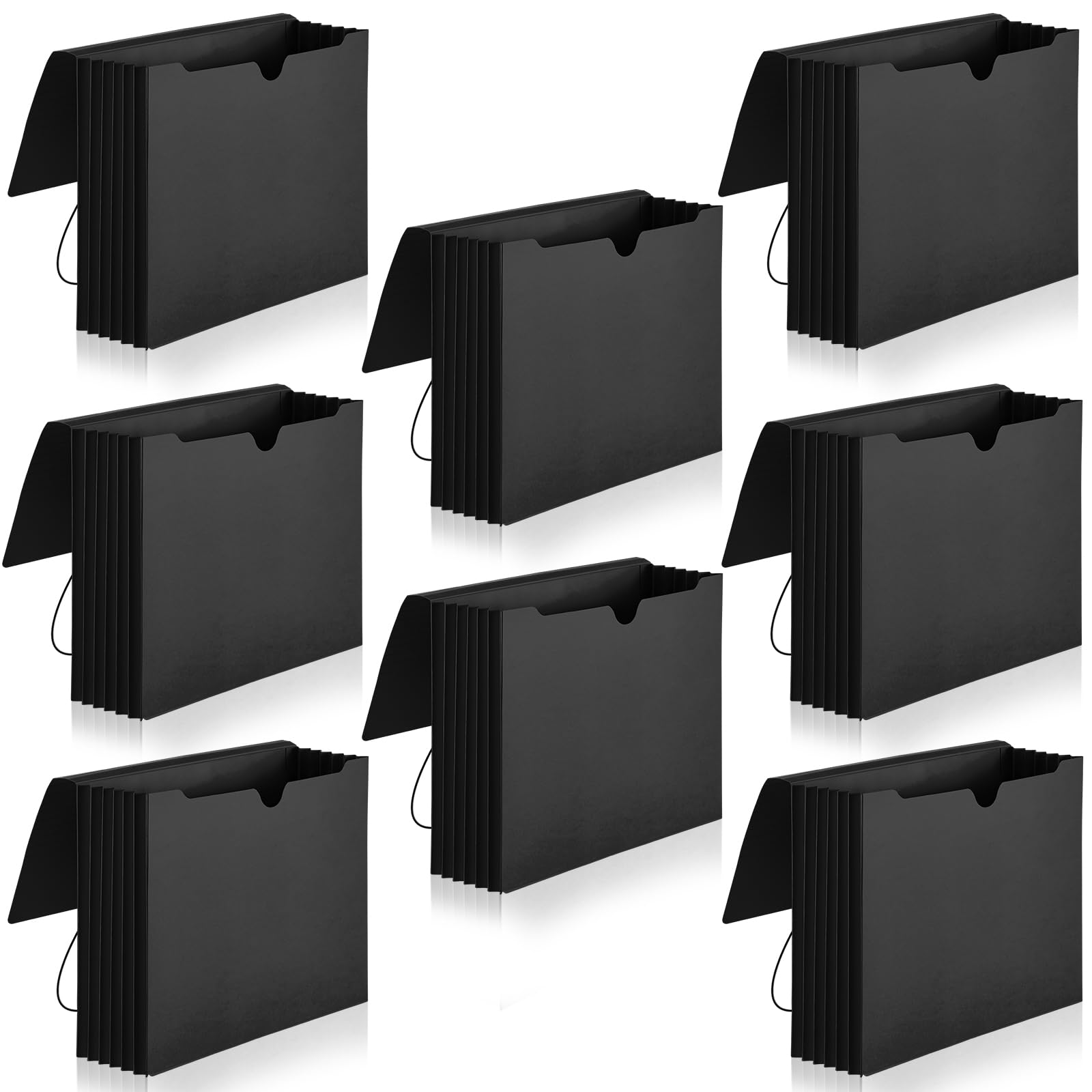 Photo 1 of Resurhang 8 Pcs 5-1/4" Expanding File Wallet Large Capacity Expansion Letter Size File Organizer with Flap Paper Pockets for Legal/Letter/ A4 Size Papers, Receipt, Bills, Documents(Black)