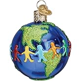Old World Christmas World Peace Glass Blown Ornament for Christmas Tree, Handcrafted Holiday Decoration, Peace Collection