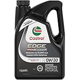 Castrol Edge High Mileage 0W-20 Advanced Full Synthetic Motor Oil, 5 Quart