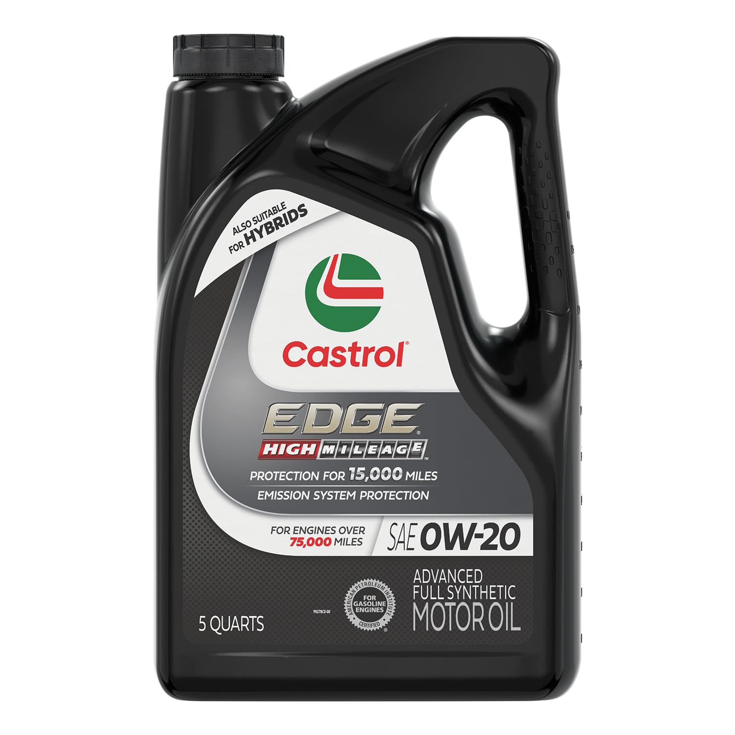 Castrol EDGE High Mileage 0W-20 Advanced Full Synthetic Motor Oil, 5 Quart