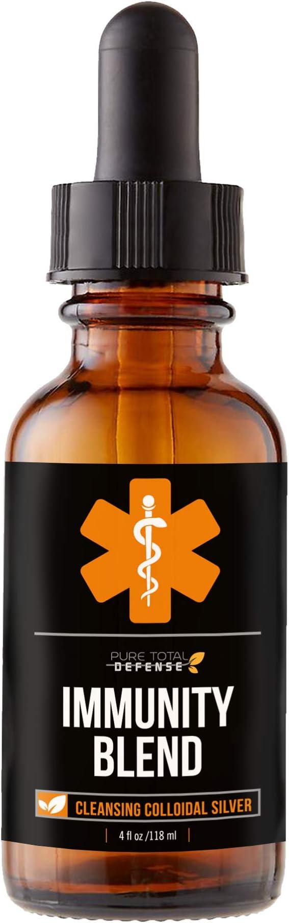 Pure Total Defense Immunity Blend - Cleansing Colloidal Silver - Naturally Fight Viruses & Bacteria with 40 PPM Nano Colloidal Silver - Premium Colloidal Silver Liquid - Time Tested Immune Support