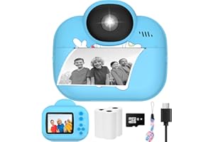 YINOCHE Kids Camera Instant Print Camera for Kids, Toddler Cameras Christmas Birthday Gifts for Girls Boys, 1080P HD Digital Video Cameras, Portable Toy for 4 5 6 7 8 9 10 Year Boy Girl with SD Card (Blue)