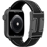 JSGJMY Leather Magnetic Band Compatible with Apple Watch Bands 38mm 40mm 41mm 42mm 44mm 45mm 46mm 49mm for Women Men,Top Grain Leather Designer Replacement Strap for iWatch Ultra SE Series11/10/9/8/7/6/5/4/3/2/1