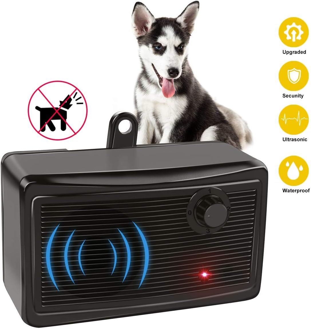 CYWEB Ultrasonic Mini Anti Barking Device, Upgraded Automatic Bark Control Device, Sonic Bark Deterrents, Harmless Dog Stop Barking Repellent (BLACK)