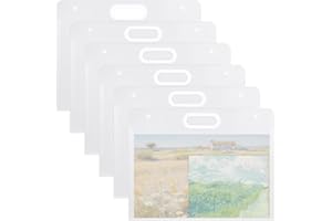 EYUNSTAR 6 Pack Art Portfolio Folder 17.3"x13.2", A3 Size Plastic Portfolio for Artwork with Handle, Waterproof Art Storage C