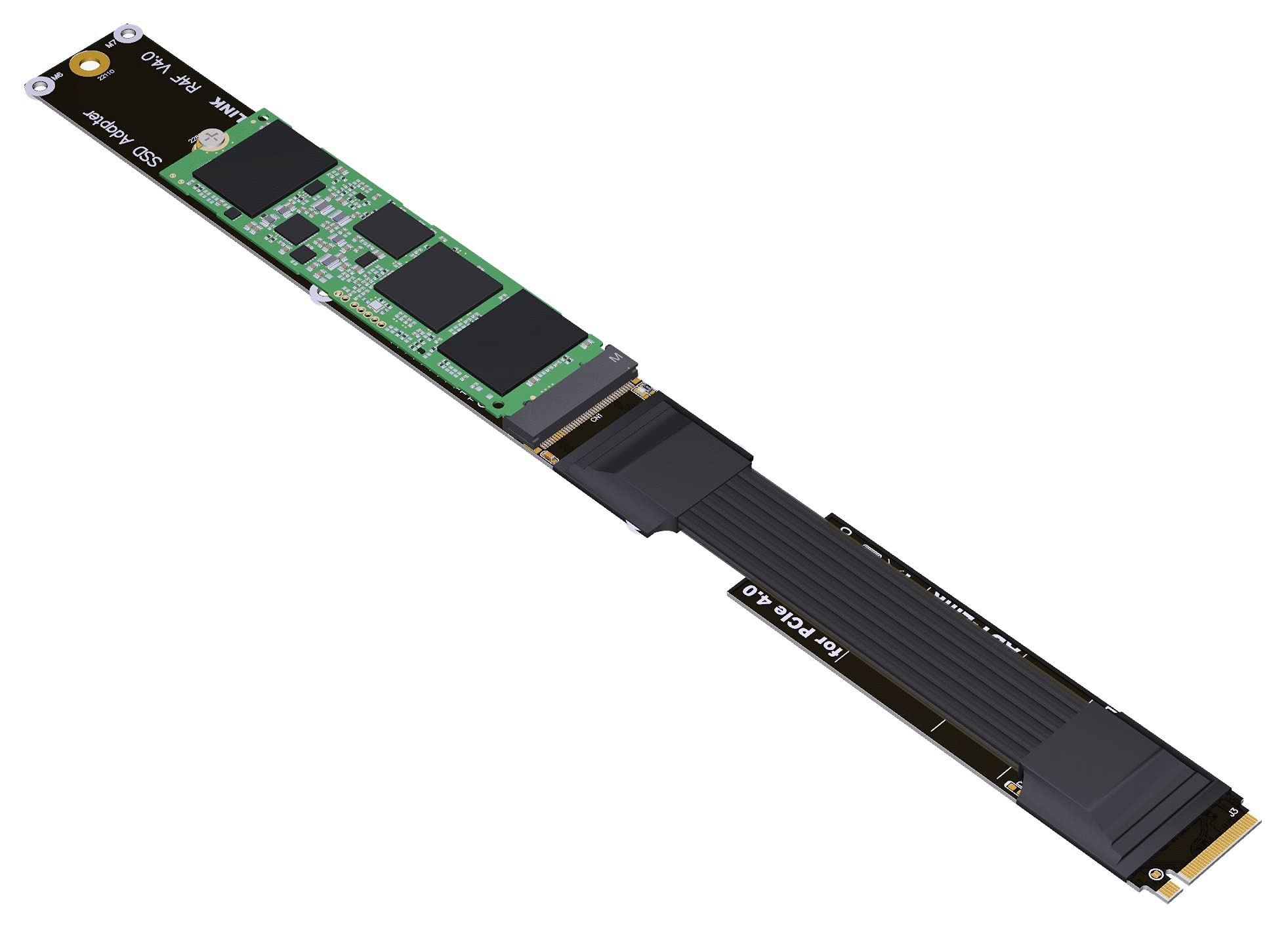 ADT-LINK M.2 NVMe SSD to PCI Express 4.0 X4 Extension Cable Full Speed 64G/BPS Solid State Drive Riser Card Support SSD 2230 2240 2260 2280 22110 (20CM,R44SF 4.0)