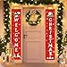 D-FantiX Door Banner Merry Christmas Porch Sign Hanging Outdoor Indoor Xmas Decoration for Home Apartment, 73.6'' x 13.7'', Red