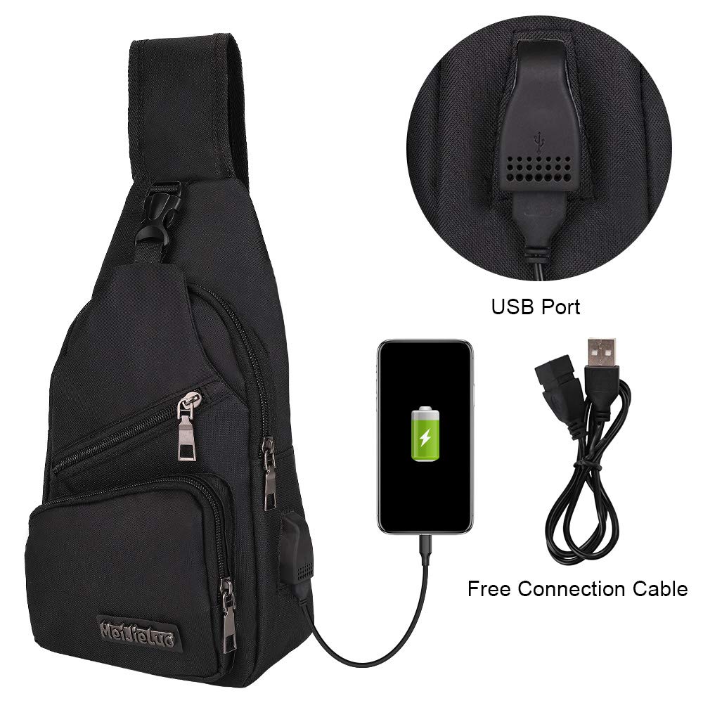 Borsa A Tracolla Uomo In Pelle PU – Zaino Monospalla Impermeabile Per Sport E Viaggi