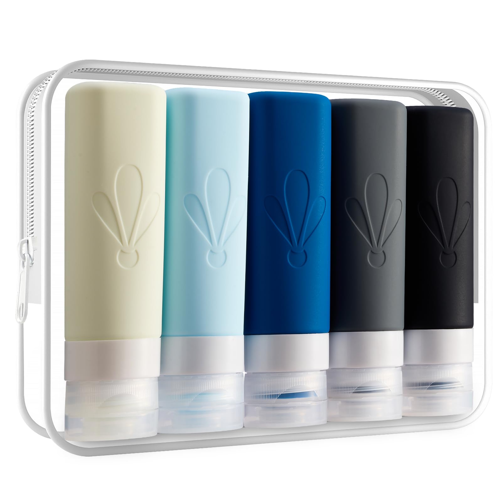 INSFIT Travel Bottles for Toiletries, CAA Approved 90ml Travel Size Toiletries, BPA Free Leak Proof Silicone Containers, Holiday Essentials for Women Travel Essentials for Shampoo with Toiletry Bag — image 1