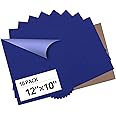 HTVRONT Blue Heat Transfer Vinyl Bundle - 10 Pack 12" x 10" HTV Vinyl for T-Shirt, Royal Blue Iron on Vinyl for Cricut, Silhouette Cameo or Heat Press Machine