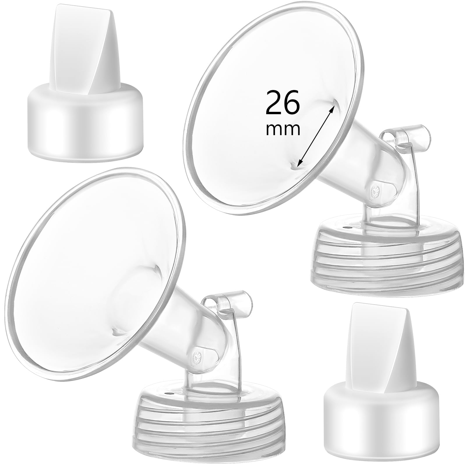 Photo 1 of Momstouch 26mm Flange and Duckbill Valve Compatible with Spectra S1 S2 9 Plus Breastpump Replacement to Pump Parts, Not Original, Replace Accessories.