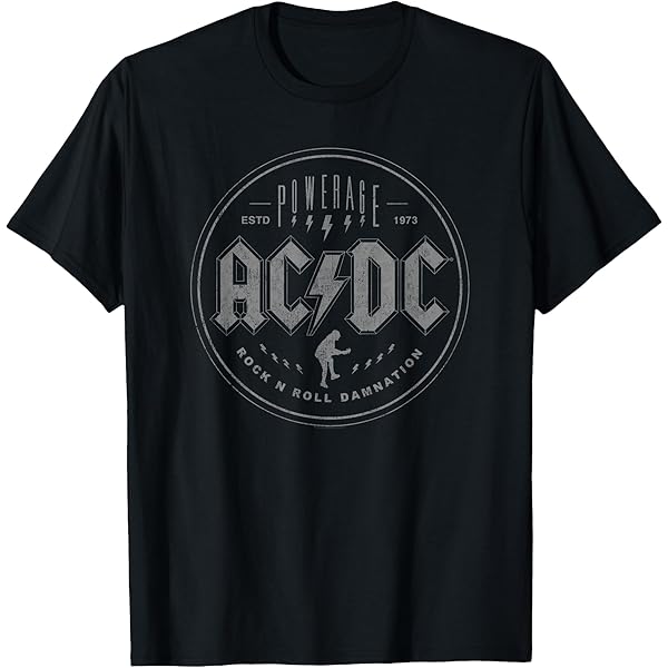 Amazon.com: AC/DC - Back in Black Album Artwork Short Sleeve