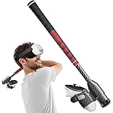 VR Golf Club Attachment for Quest 3/3S ONLY for Right Controller,17.5 Inch | Premium Carbon Fiber Grip, Non-Slip Design, Precision Tracking Realistic Weighted Controller Attachment, Red