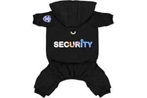 Izefia Dog Hoodie Security Clothes Tracksuit 4 Legs Jumpsuit Fleece Sweater Winter Sweat Shirt Warm Cotton Hoodies for Small 