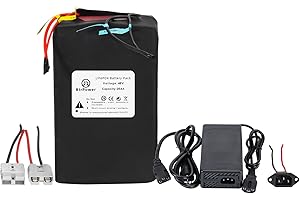 BtrPower 36V 48V 52V 60V 72V Ebike Battery 10AH 20AH 30AH 40AH 50AH 60AH LiFePO4/Lithium Ion Battery Pack with 2A 3A 5A Charger and 20A 40A 50A 80A BMS for 250W 550W 750W 1000W-5500W Motor
