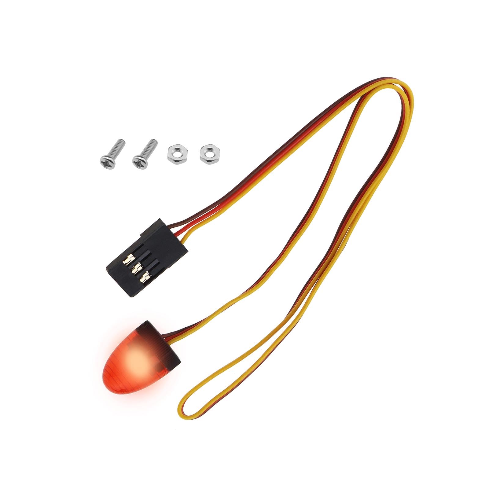 eMagTech Car Truck RC LED Light Rotating Flashing Lamp Lighting Compatible with 1/8 1/10 1/12 RC Model Car HSP SCX10 1/14 RC Car 11x15mm, Red