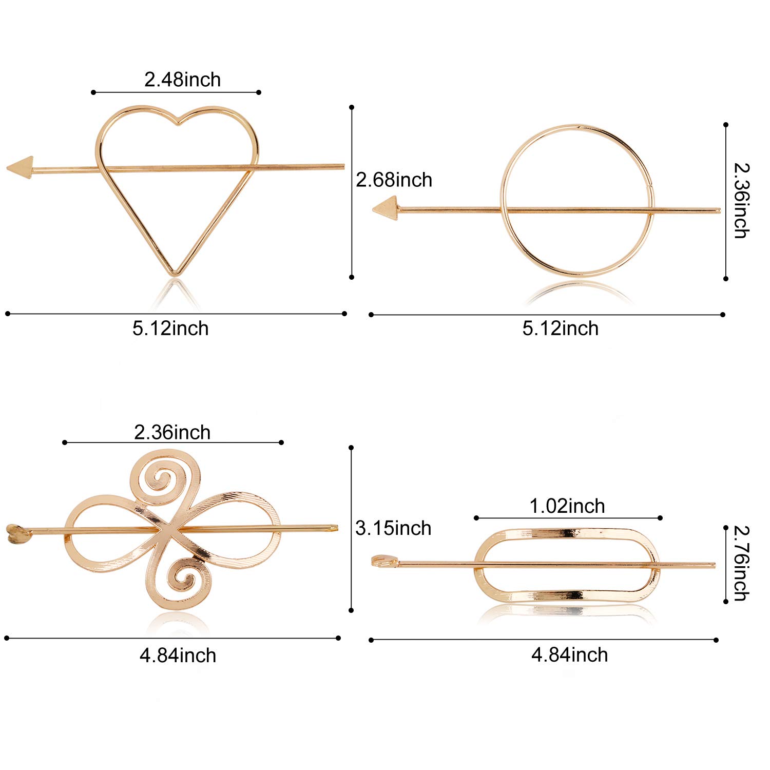 Hair Clips for Women, Kapmore 8PCS Minimalist Dainty Hair Clips Geometric Hairpin Clamps Hair Styling Accessories for Girls Women : Beauty