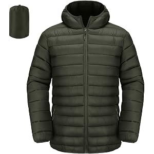 Polu Mens LightWeight Puffer Jacket with Hood Winter Coats | Water Resistant Windproof,Regular Fit,Hooded Insulated for Casua