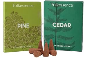 Folkulture Incense Cones for Waterfall | 20 Pc Scented Pine & Cedar Fragrance | Natural, Non-Toxic | Xmas Incense for Relaxation, Meditation & Spiritual Use for Women