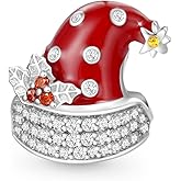 GNOCE Christmas Hat Charm Sterling Silver Bead Christmas Charm Fit Bracelet/Necklace for Women Wife/Jewelry Gift