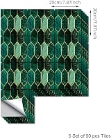 funlife Holographic Emerald Green Peel and Stick Wall Tiles 20x20cm 50pcs view 7