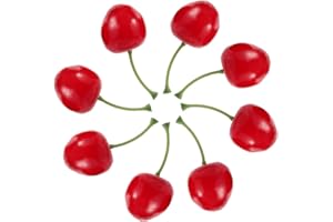 TRLREQ Pack of 25 Decorative Fruit Cherries, Artificial Lifelike Simulation Cherries,Cherry Fake Fruit Model for Party Decor Home Kitchen Cabinet Photography Prop