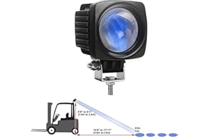 Fuguang (Upgrade) Forklift Safety Lights Blue 4 Spot Sequential Light, Warehouse Pedestrian Warning Lights 10W Led Chip 12-100V Wide Voltage (Blue 1 Pack)
