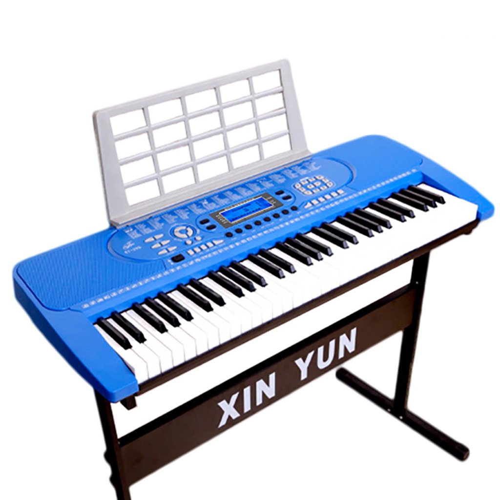 青 青b07fpl8j6v スマートキーボード61イミテーションピアノキー子供の生徒初心者の指導を開始する電子キーボードの作業棚 スマートエディション Duwen 色 ピアノキーボード 超爆安