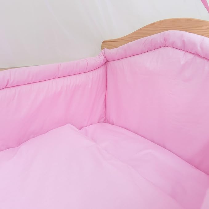 plain pink cot bedding
