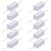 Skweawert 10PCS 5W 2.7 Ohm Cement Resistor 5% Wirewound | Ceramic Wirewound Resistor, White, 5% Tolerance, Axial Lead, Horizontal Mount, Flame Heat Moisture Resistant, Precharge Use