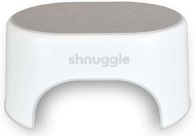 Shnuggle Sturdy Step Stool Non-Slip Kids Bathroom White Grey