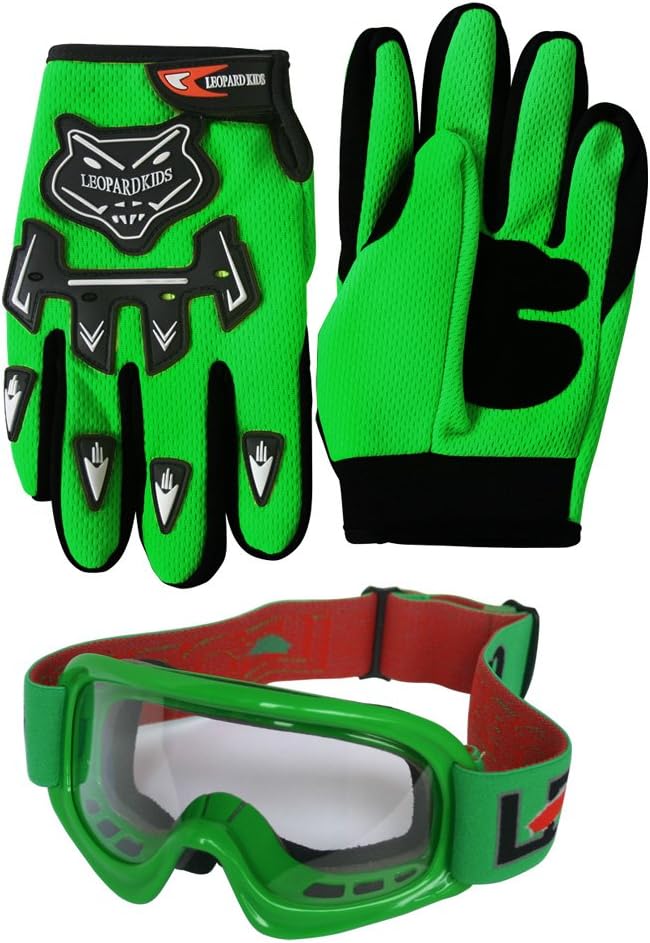 Leopard LEOX19 PREDATOR Kids Motocross Motorbike MX Helmet & Gloves & Goggles