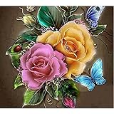 Whitelotous Charming Flowers 5D Diamond Painting DIY Paint-By-Diamond Kit Home Wall Decor 12 x12 inch
