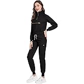 Scrub for Women Set-Long Sleeve Scrub Top with Zipper & Jogger Pants Medical Uniform Suit