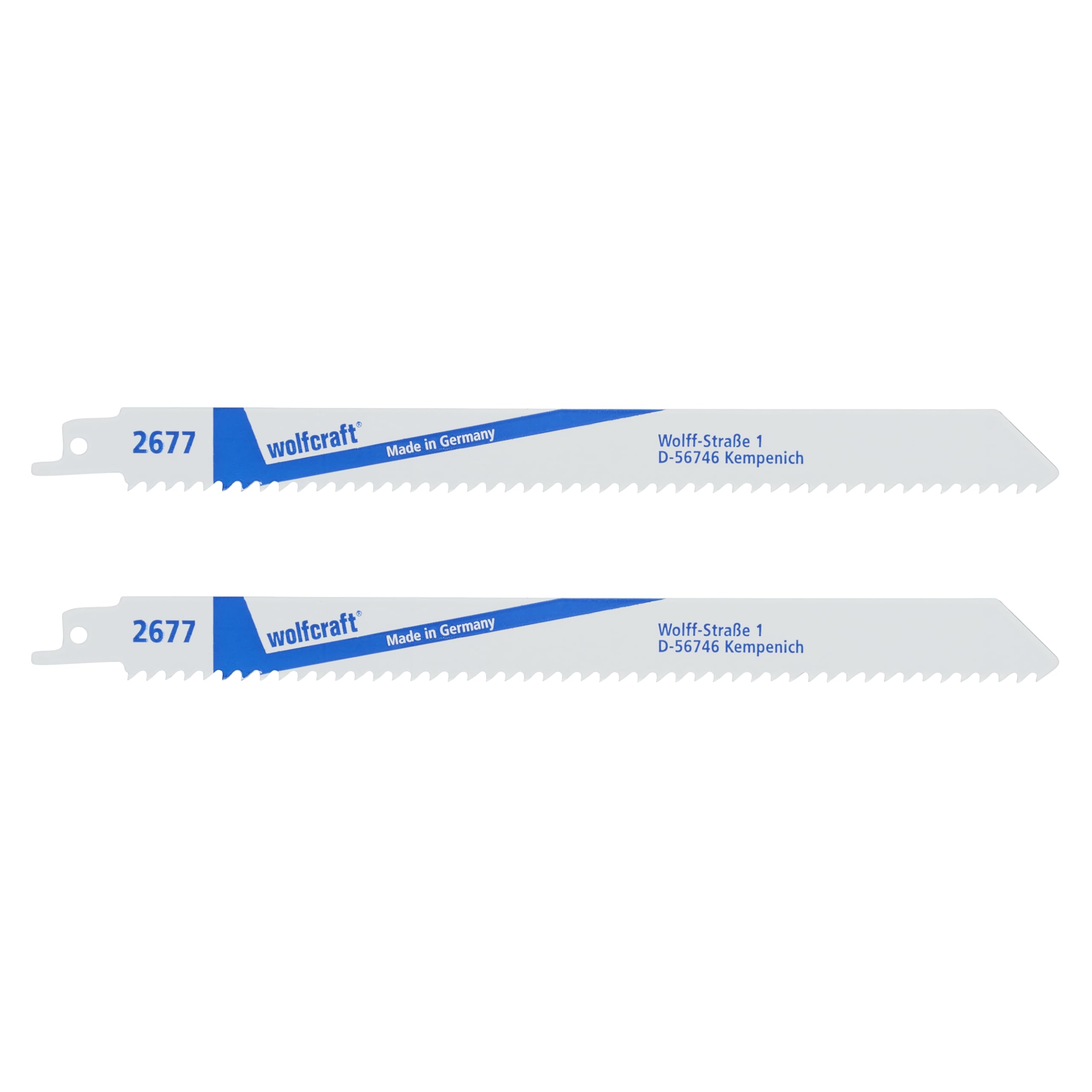 wolfcraft 2 BIM Sabre Saw Blades, wood with nails, steel profiles, fine cut I 2677000