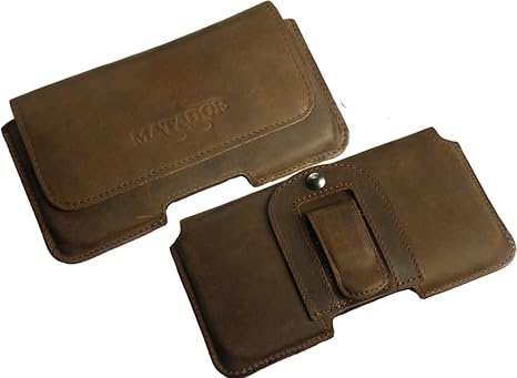 Matador Echt Ledertasche Gürteltasche Quertasche mit Gürtelclip/Schlaufe für LG G4 Stylus Handytasche mit Magnetverschluss (A