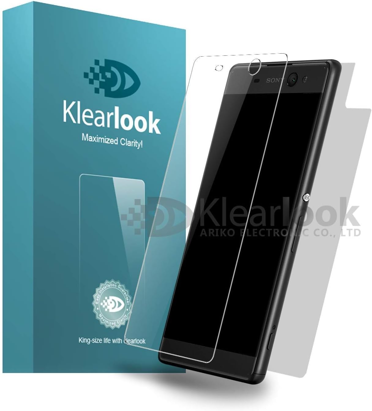 Sony Xperia XA Screen Protector, Klearlook HD Clear Series 9H Front Tempered Glass Screen Protector and Matte Back Film for Sony XA, 1+1 Pack