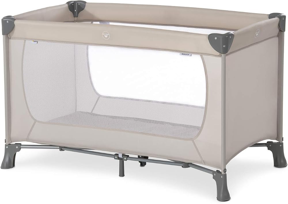 hauck Dream N Play Travel Cot, Lightweight Folding Playpen, Beige