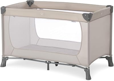 hauck Dream N Play Travel Cot, Lightweight Folding Playpen, Beige