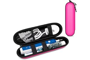 NINCHA EVA Electric Toothbrush Case - Durable Hard Shell Travel Case with Mesh Pocket - Fits Most Powered Toothbrush Products (Pink)