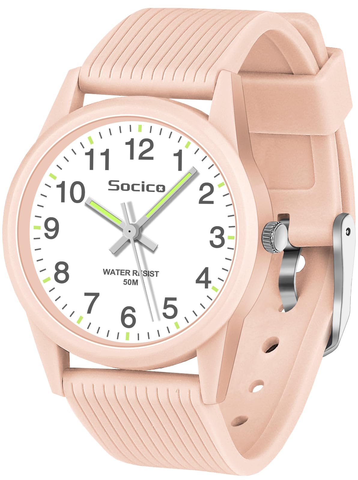 SOCICO Kids Analog Watch for Boys Girls, Easy to Read Learning Time Watch, 50M Waterproof, Soft Band Wristwatch for Ages 4-12, Great Gift for Children