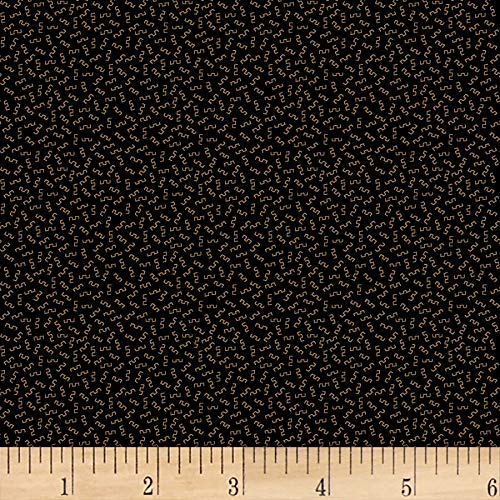 Henry Glass Buttermilk Winter Mini Swiggle Black Fabric by the Yard