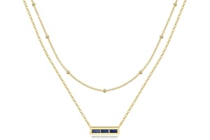 Turandoss Birthstone Necklaces for Women, Dainty 14K Gold Plated 12 Months 3 Birthstone Gemstones Layered Necklaces Set Trendy Birthday Christmas Jewelry Gifts for Women Teen Girls