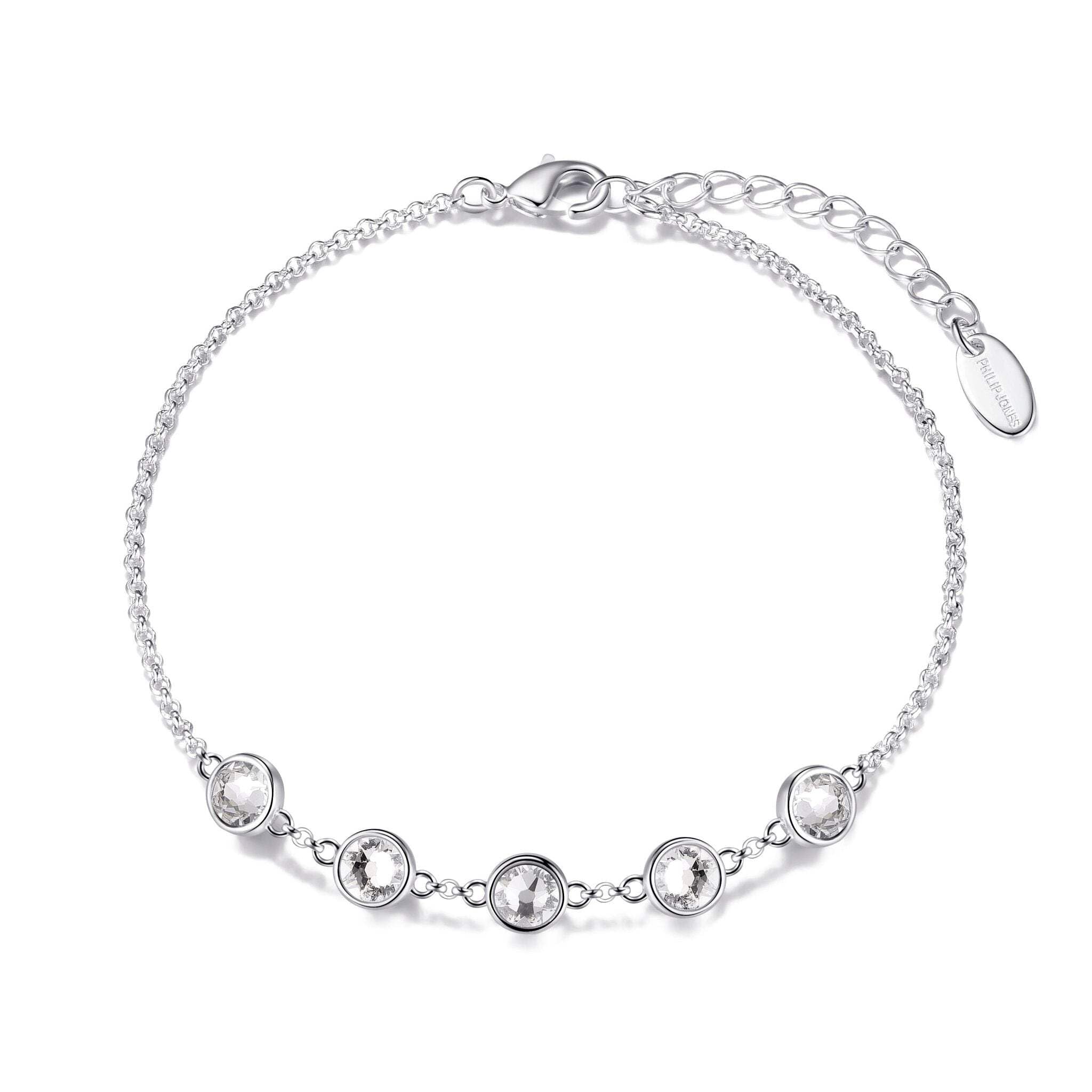 Philip Jones Crystal Chain Bracelet Created with Zircondia® Crystals